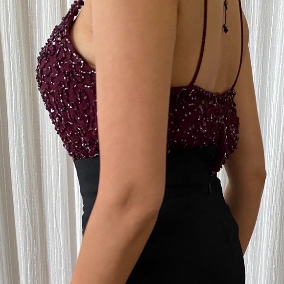 COPY - Alice & Olivia Beaded Maroon Tank Top - Picture 4 of 8